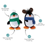 Fringe Studio Winter Waddle Land Plush Squeaker 2-Piece Christmas Dog Toy