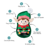 Fringe Studio Just Being My-Elf Plush No-Stuffing Squeaker Christmas Dog Toy