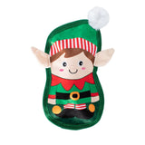 Fringe Studio Just Being My-Elf Plush No-Stuffing Squeaker Christmas Dog Toy