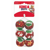 KONG Christmas Holiday SqueakAir Ball Fetch Dog Toy - 6 Medium Balls