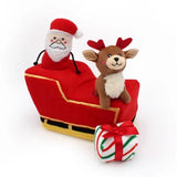 Zippy Paws Holiday Burrow Dog Toy - Santa's Sleigh