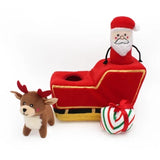 Zippy Paws Holiday Burrow Dog Toy - Santa's Sleigh