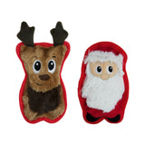 Outward Hounds- Invincibles Mini Reindeer and Santa Plush Dog Toys, Multi, XS